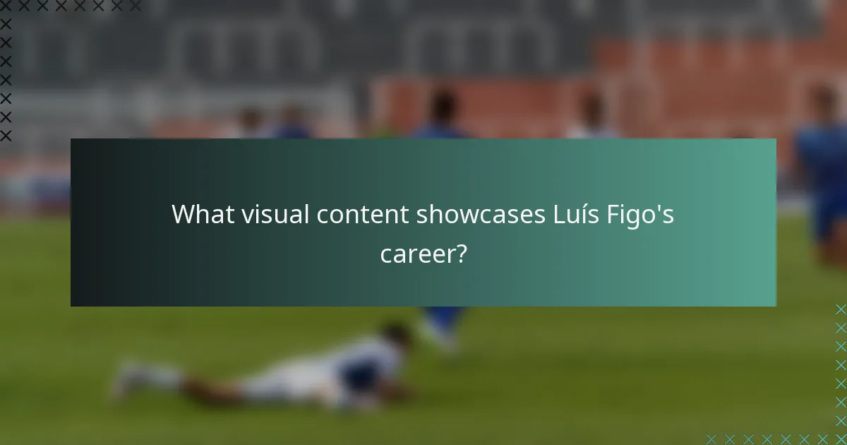 What visual content showcases Luís Figo's career?