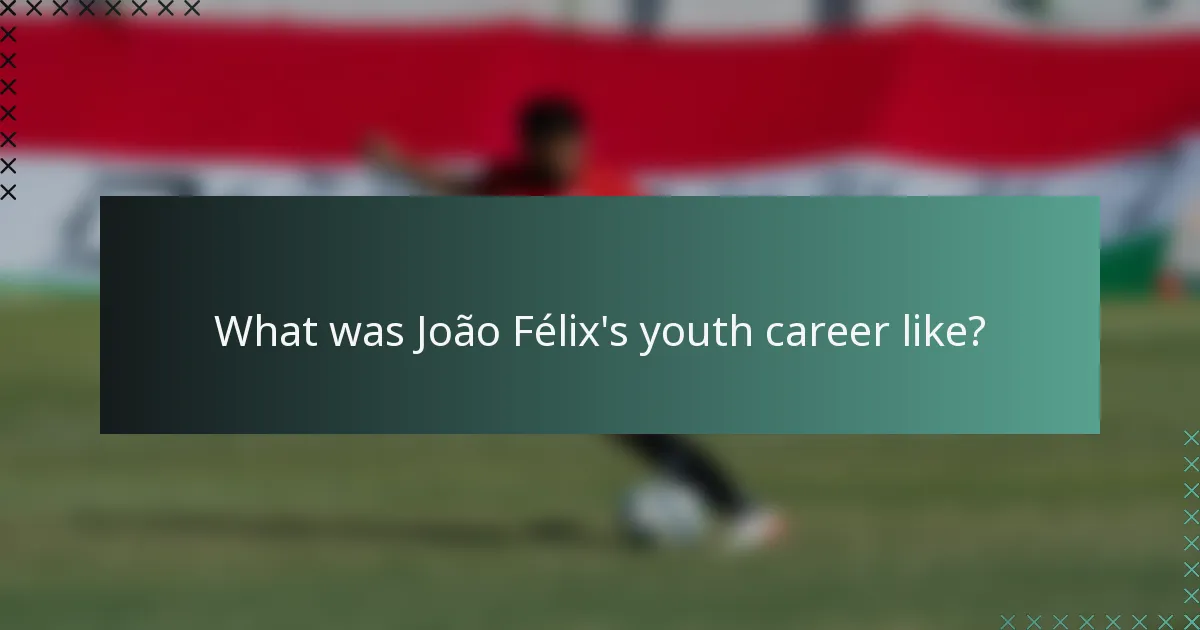 What was João Félix's youth career like?