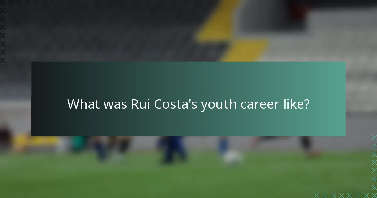 What was Rui Costa's youth career like?