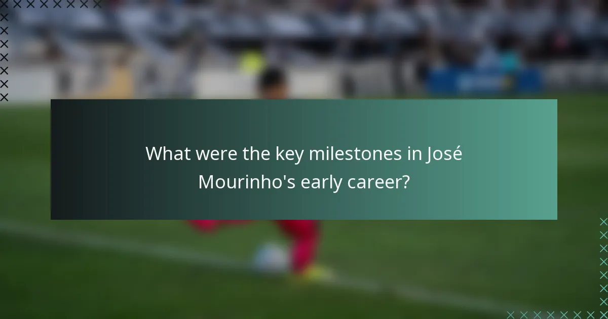 What were the key milestones in José Mourinho's early career?
